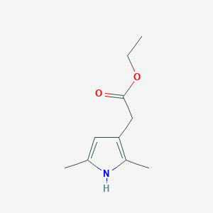molecular formula C10H15NO2 B11912676 Ethyl 2-(2,5-dimethyl-1H-pyrrol-3-yl)acetate 