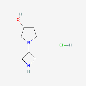 molecular formula C7H15ClN2O B11912685 1-(Azetidin-3-yl)pyrrolidin-3-ol hydrochloride 