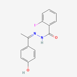 molecular formula C15H13IN2O2 B1191269 N'-[1-(4-hydroxyphenyl)ethylidene]-2-iodobenzohydrazide 