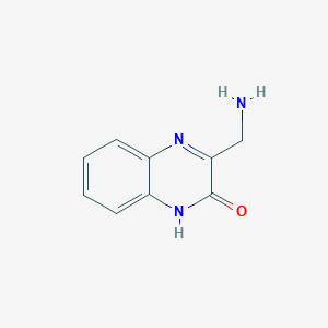 molecular formula C9H9N3O B11912804 3-(Aminomethyl)quinoxalin-2-ol 