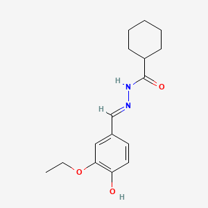 molecular formula C16H22N2O3 B1191290 N'-(3-ethoxy-4-hydroxybenzylidene)cyclohexanecarbohydrazide 