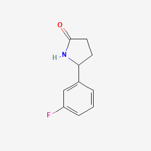 molecular formula C10H10FNO B11912991 5-(3-Fluorophenyl)pyrrolidin-2-one 