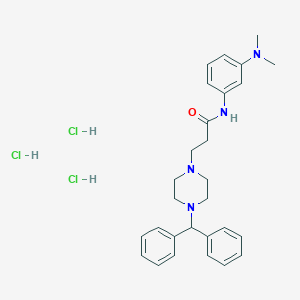 1-Piperazinepropanamide, N-(3-(dimethylamino)phenyl)-4-(diphenylmethyl)-, hydrochloride, hydrate (2:6:1)