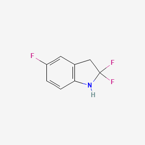 molecular formula C8H6F3N B11913071 2,2,5-Trifluoroindoline 