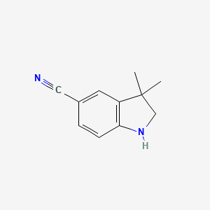 molecular formula C11H12N2 B11913151 3,3-Dimethylindoline-5-carbonitrile 
