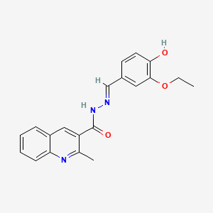 molecular formula C20H19N3O3 B1191318 N'-(3-ethoxy-4-hydroxybenzylidene)-2-methyl-3-quinolinecarbohydrazide 