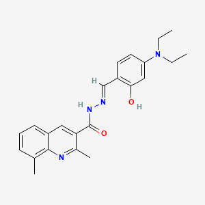 molecular formula C23H26N4O2 B1191319 N'-[4-(diethylamino)-2-hydroxybenzylidene]-2,8-dimethyl-3-quinolinecarbohydrazide 
