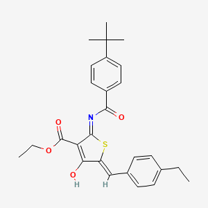 molecular formula C27H29NO4S B1191328 Ethyl 2-[(4-tert-butylbenzoyl)amino]-5-(4-ethylbenzylidene)-4-oxo-4,5-dihydro-3-thiophenecarboxylate 