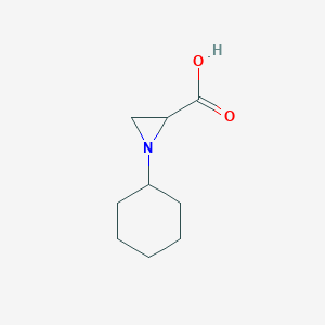 molecular formula C9H15NO2 B11913347 1-Cyclohexylaziridine-2-carboxylic acid 