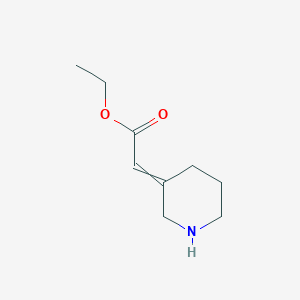 molecular formula C9H15NO2 B11913372 Ethyl 2-(3-piperidinylidene)acetate 
