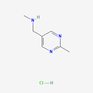 molecular formula C7H12ClN3 B11913382 N-Methyl-1-(2-methylpyrimidin-5-yl)methanamine hydrochloride 