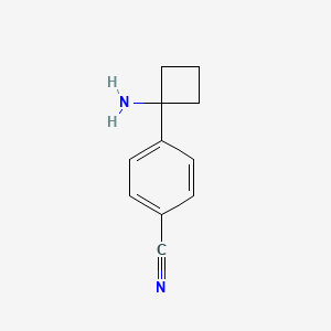 molecular formula C11H12N2 B11913449 4-(1-Aminocyclobutyl)benzonitrile 