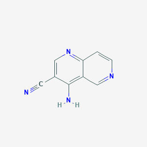 molecular formula C9H6N4 B11913522 4-Amino-1,6-naphthyridine-3-carbonitrile 