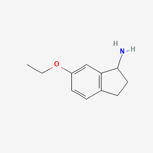 molecular formula C11H15NO B11913525 6-ethoxy-2,3-dihydro-1H-inden-1-amine 