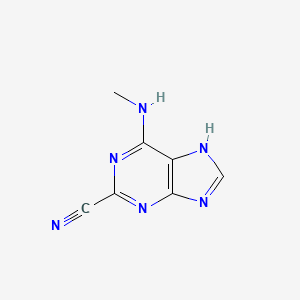molecular formula C7H6N6 B11913635 6-(Methylamino)-9H-purine-2-carbonitrile 