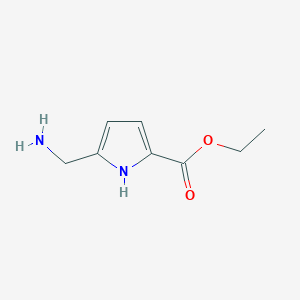 molecular formula C8H12N2O2 B11913702 Ethyl 5-(aminomethyl)-1H-pyrrole-2-carboxylate 