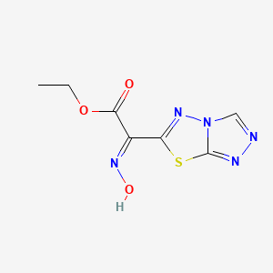 molecular formula C7H7N5O3S B1191375 Ethyl (hydroxyimino)([1,2,4]triazolo[3,4-b][1,3,4]thiadiazol-6-yl)acetate 