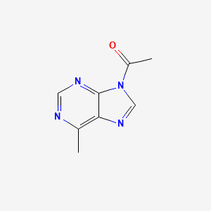 molecular formula C8H8N4O B11913752 1-(6-Methyl-9H-purin-9-yl)ethanone 