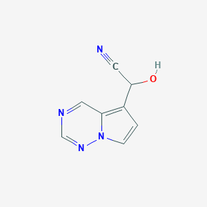 molecular formula C8H6N4O B11913760 2-Hydroxy-2-{pyrrolo[2,1-f][1,2,4]triazin-5-yl}acetonitrile 