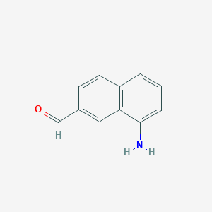 molecular formula C11H9NO B11913881 1-Aminonaphthalene-7-carboxaldehyde 