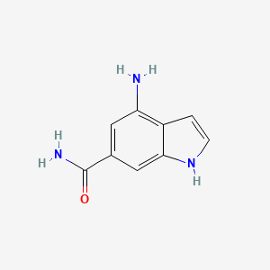 molecular formula C9H9N3O B11914021 4-Amino-1H-indole-6-carboxamide 