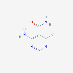 molecular formula C5H5ClN4O B11914116 4-Amino-6-chloropyrimidine-5-carboxamide 