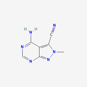 molecular formula C7H6N6 B11914152 4-Amino-2-methyl-2h-pyrazolo[3,4-d]pyrimidine-3-carbonitrile CAS No. 54814-52-7