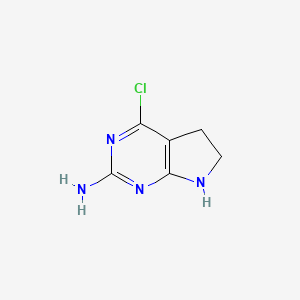 molecular formula C6H7ClN4 B11914225 4-Chloro-6,7-dihydro-5h-pyrrolo[2,3-d]pyrimidin-2-amine 