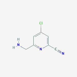 molecular formula C7H6ClN3 B11914314 6-(Aminomethyl)-4-chloropicolinonitrile 
