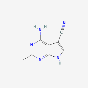 molecular formula C8H7N5 B11914413 4-Amino-2-methyl-7H-pyrrolo[2,3-d]pyrimidine-5-carbonitrile 