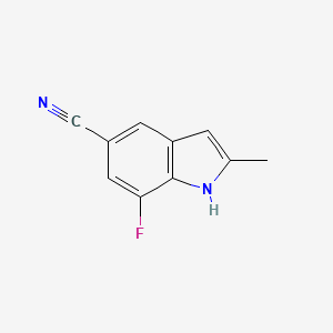 molecular formula C10H7FN2 B11914441 7-fluoro-2-methyl-1H-indole-5-carbonitrile 