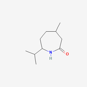molecular formula C10H19NO B11914694 Hexahydro-7-isopropyl-4-methyl-2H-azepin-2-one hydrochloride CAS No. 31967-00-7