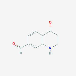 molecular formula C10H7NO2 B11914747 4-Hydroxyquinoline-7-carboxaldehyde 