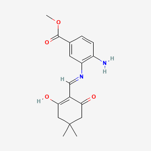 molecular formula C17H20N2O4 B1191496 Methyl 4-amino-3-{[(4,4-dimethyl-2,6-dioxocyclohexylidene)methyl]amino}benzoate 