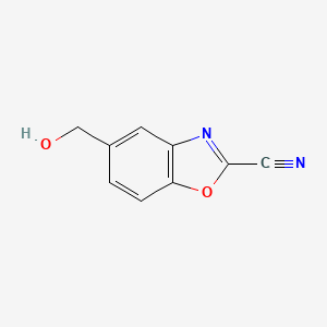 molecular formula C9H6N2O2 B11914975 5-(Hydroxymethyl)benzo[d]oxazole-2-carbonitrile 