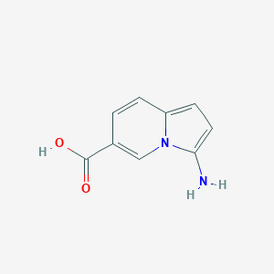 molecular formula C9H8N2O2 B11915084 3-Aminoindolizine-6-carboxylic acid 