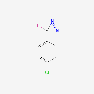 molecular formula C7H4ClFN2 B11915104 3-(4-Chlorophenyl)-3-fluoro-3H-diazirene CAS No. 95911-67-4