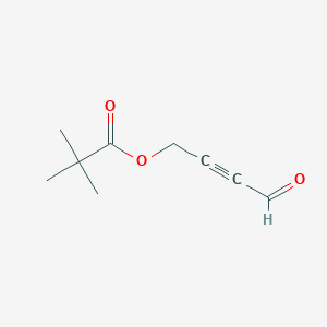 molecular formula C9H12O3 B11915167 Propanoic acid, 2,2-dimethyl-, 4-oxo-2-butyn-1-yl ester 
