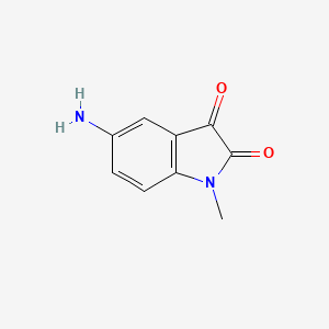 molecular formula C9H8N2O2 B11915220 5-Amino-1-methylindoline-2,3-dione 