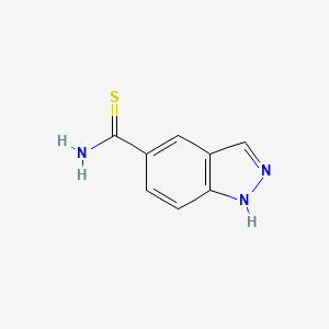 molecular formula C8H7N3S B11915228 1H-Indazole-5-carbothioamide 