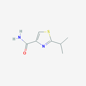 molecular formula C7H10N2OS B11915243 2-Isopropylthiazole-4-carboxamide CAS No. 390386-23-9