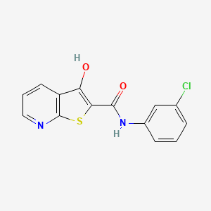 molecular formula C14H9ClN2O2S B1191532 N-(3-chlorophenyl)-3-hydroxythieno[2,3-b]pyridine-2-carboxamide 