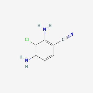 molecular formula C7H6ClN3 B11915370 Benzonitrile, 2,4-diamino-3-chloro- 
