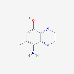 molecular formula C9H9N3O B11915398 8-Amino-7-methylquinoxalin-5-ol 