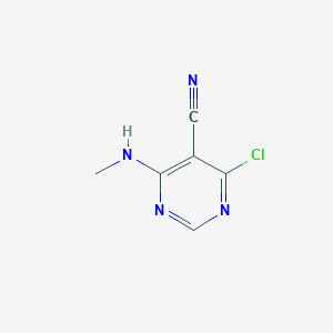 molecular formula C6H5ClN4 B11915418 4-Chloro-6-(methylamino)pyrimidine-5-carbonitrile 