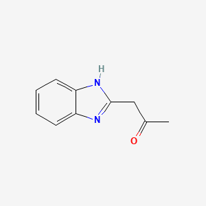molecular formula C10H10N2O B11915500 1-(1h-Benzimidazol-2-yl)propan-2-one CAS No. 6635-14-9