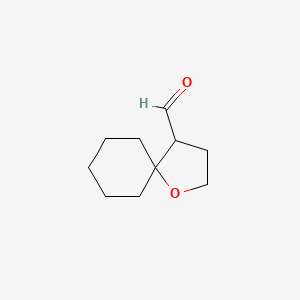 molecular formula C10H16O2 B11915661 1-Oxaspiro[4.5]decane-4-carboxaldehyde CAS No. 74076-80-5