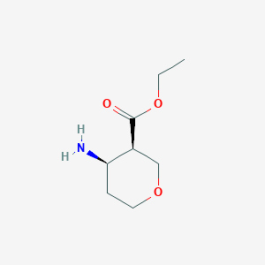 molecular formula C8H15NO3 B11916043 ethyl (3R,4R)-4-aminooxane-3-carboxylate 