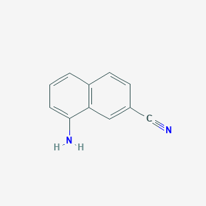 molecular formula C11H8N2 B11916119 8-Aminonaphthalene-2-carbonitrile CAS No. 73399-93-6