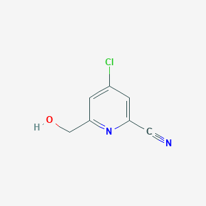 molecular formula C7H5ClN2O B11916145 4-Chloro-6-(hydroxymethyl)picolinonitrile 